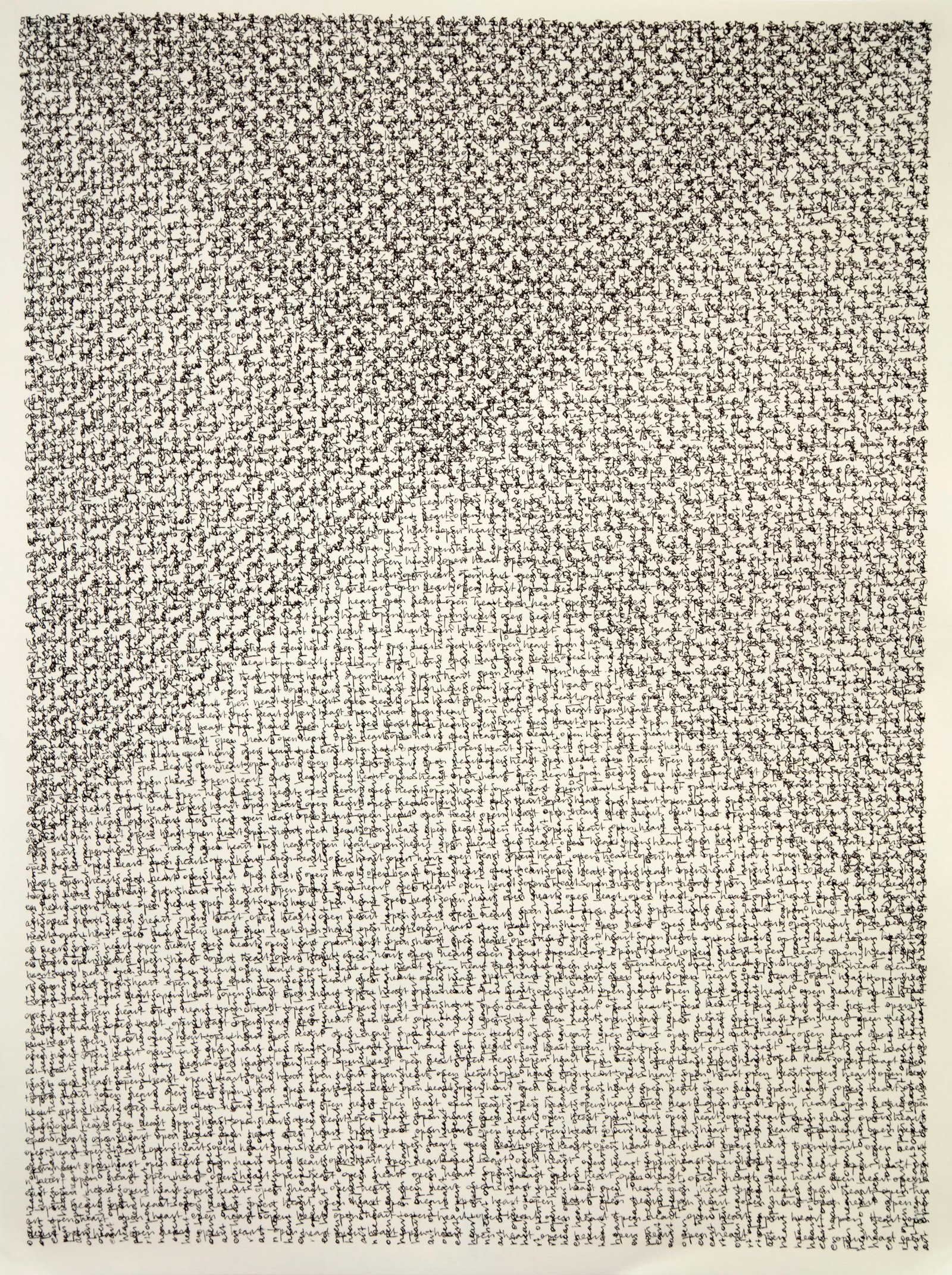 Meditation XXIII (open heart), ink on paper, 18x24", 2020